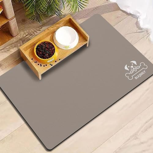 12"×20" Brown Absorbent Dog Mat for Food and Water Bowl (Brown-GT / 12"×20")