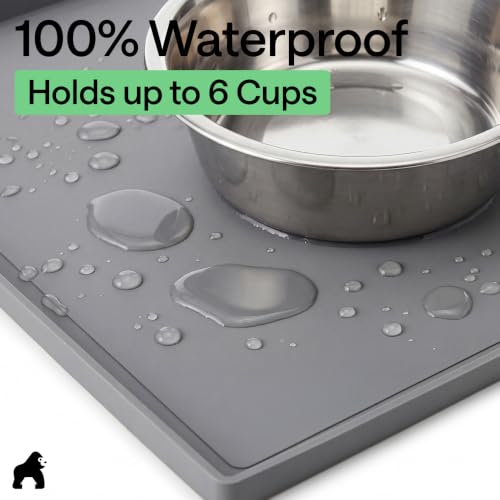 Waterproof Dog Food Mat (Gray / 18" x 12")