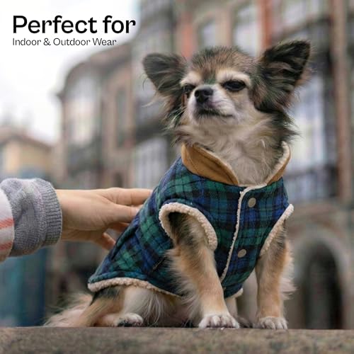 Dog Jacket Scottish Green Plaid Dog Winter Coat (S / Scottish Green)