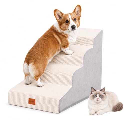 Dog Stairs for Small Dogs (Beige / 15.7x28.3x19.7in)