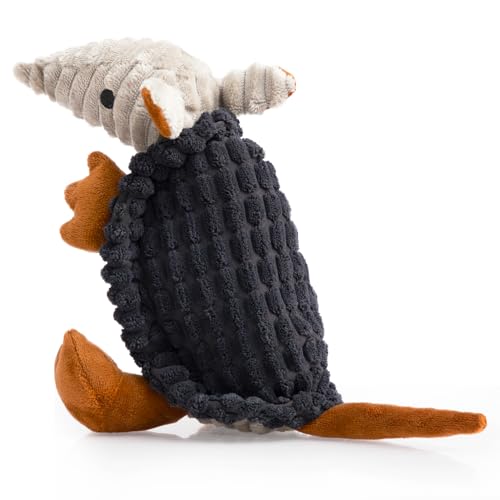 Armadillo Squeaky Puppy Dog Toys for Small Medium Dogs (8 IN / Black)