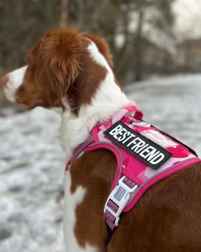 Dog Harness for Small Medium Dogs (Camo - Pink Camo / S(Neck:14-21",Chest:20-31"),18-35 lbs)