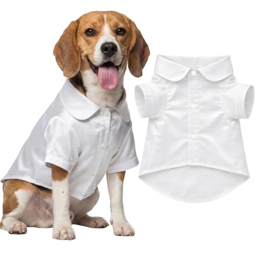 Dog Silk Pajamas Shirt Puppy Satin Pjs for Small Dog (L / White)