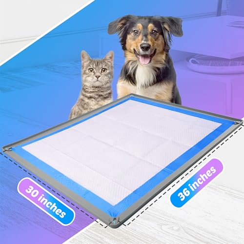 Dog Pee Pad Holder Tray Fits for 30” x 36” Pee Pads (30 x 36 inches / Light Grey)