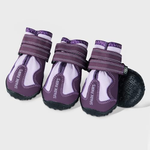 365 Dog Shoes (365 Purple / Size 7: 2.8"x3.15"(W*L) (Pack of 4))