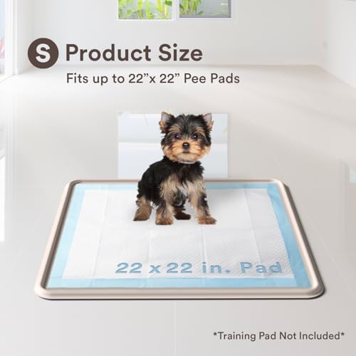 Pee Pad Tray Holder for Dogs (Small / Beige)