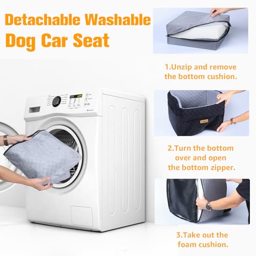 Waterproof Dog Car Seat for Small Medium Dogs (Gray / Medium)
