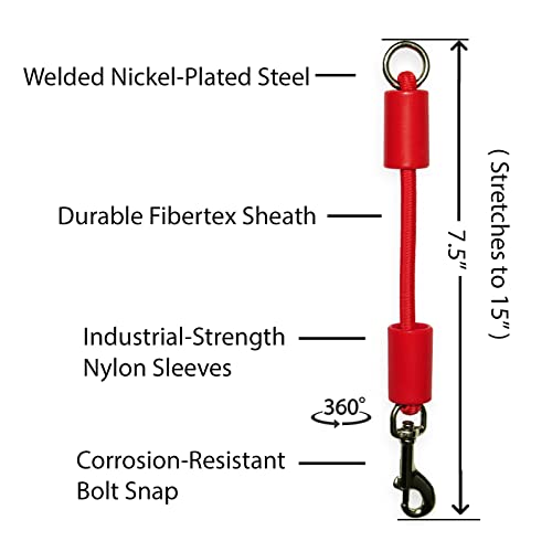 BUNGEE DOG LEASH EXTENSION (Extra Small (up to 10 pounds) / Red)