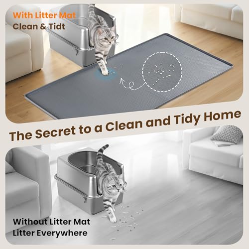 Dog Pee Pad Holder & Cat Litter Mat (Gray / 51'' × 25.6'')