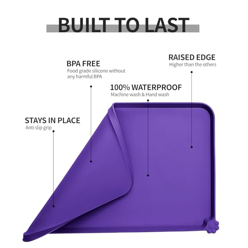 Silicone Pet Feeding Mat (Purple / 18.5" x 11.5")