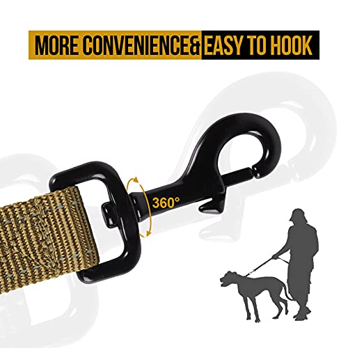 No Pull Dog Leash with Handle for Medium Large Dogs (Brown / 4FT)