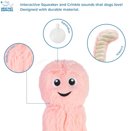 Interactive Squeaky Dog Chew Toy (Octomutant (Pink) / Large)