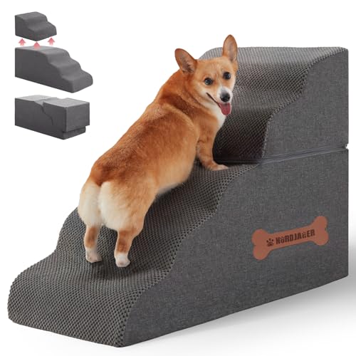 5 Step Spliceable Pet Stairs (Dark Grey / 31.8"D x 15.7"W x 22.8"H)