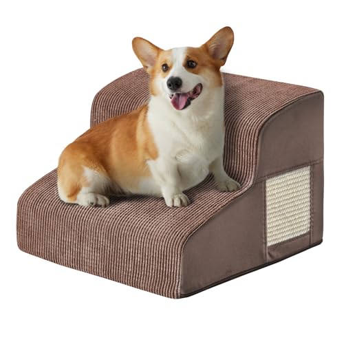 Dog Stairs for Small Dogs 11.8" H (Coffee / 2-Step 11.8"H)