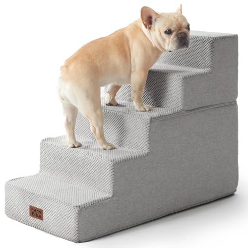 Dog Stairs for High Bed 22.5" H (Light Grey / Standard 15.7" x 30" x 22.5")