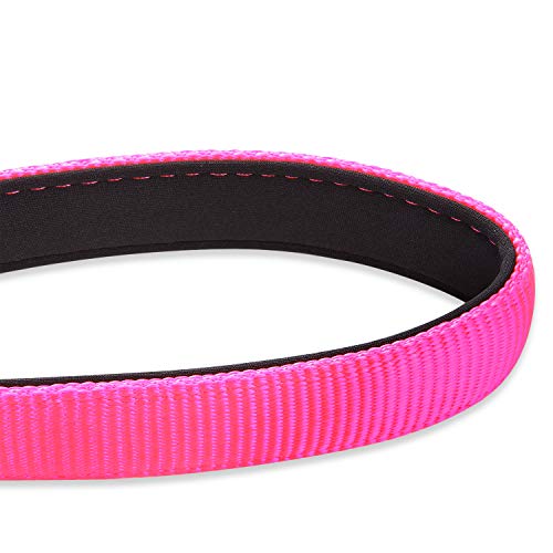 Pets 24 Inches Heavy Duty Short Leash with Comfortable Handle and Lightweight Aviation Aluminium Clip Lead (Hot Pink / 24 Inches)