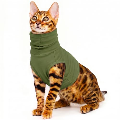 Cat Neck Protector Wound Cover (OliveDrab / XS(Chest: 14.2"))