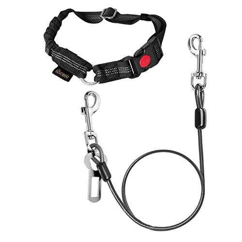 Chew Proof Dog Car Seat Belt (Black(Detachable) / 1 Pack)