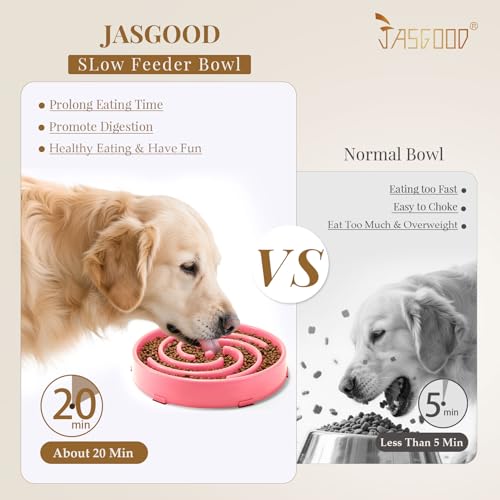 Slow Feeder Dogs Bowl for Large Medium Dogs (Large / D-Pink)