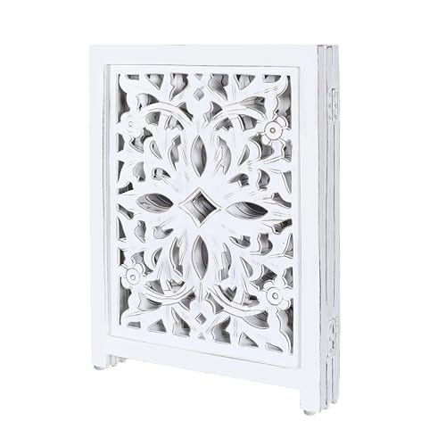 Lightnpro Wooden Pet Gate (Antique White Flower / 24x54 - Rusty)