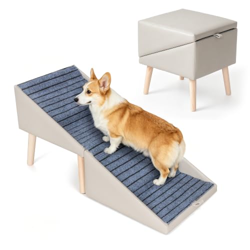 17.4" 4 Step Dog Ramp for High Bed (Grey / 17.4" H)