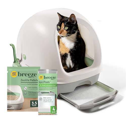 Breeze Covered Cat Litter Box System Kit (10.37 Pound (Pack of 1) / White)