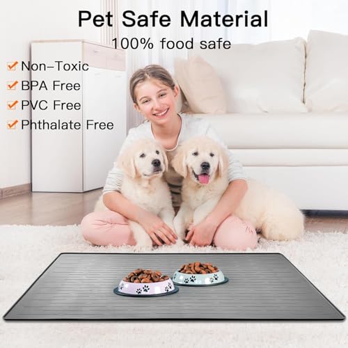 XXXL Pet Food Mat (Dark Brown / 48"L x 32"W)