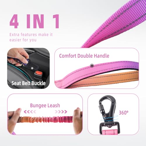 Hands Free Dog Leash for Medium Large Dogs Heavy Duty (Mistyrose)