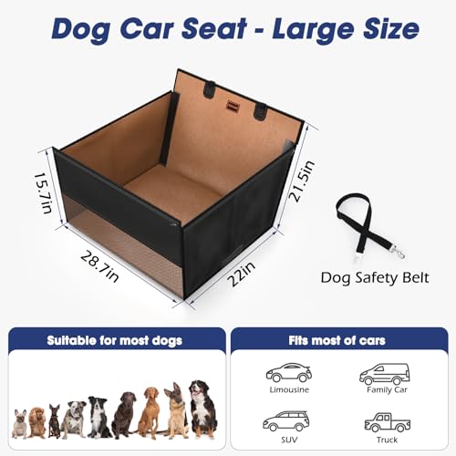 Large Dog Car Seat (Brown / L)