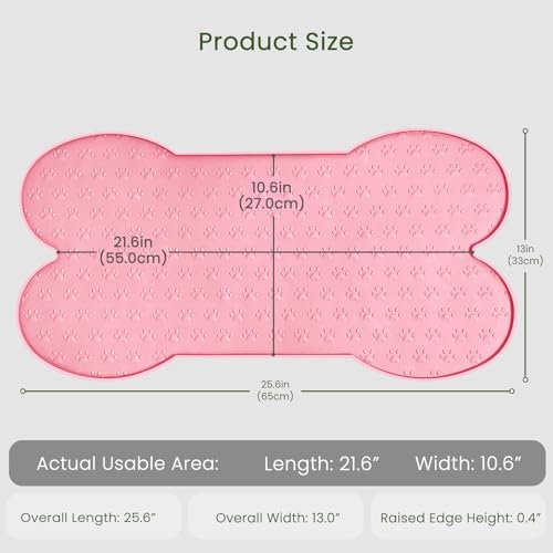 Dog Food Mat Anti (25.6" x 13" / Pink)