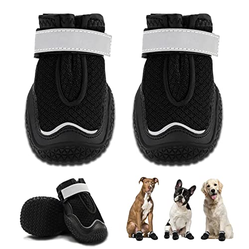 Dog Boots for Large Dogs (Black Pro / Width 1.96 in)