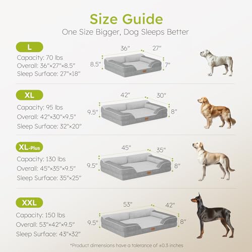 Extra Large Dog Bed (Light Grey / X-Large(42"L x 30"W x 9.5"Th))