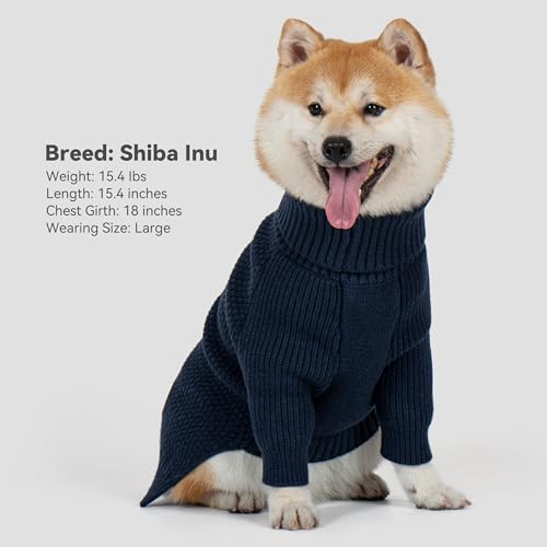 Dog Sweater Long Sleeve Warm Knitted Sweaters for Large Dogs Boy (1# Navy / XXX-Large)