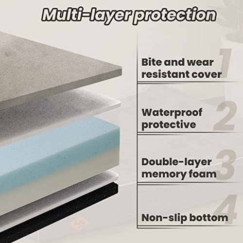 Orthopedic Dog Beds for Large Dogs (50.0"L x 36.0"W x 10.0"Th / Dark Grey)