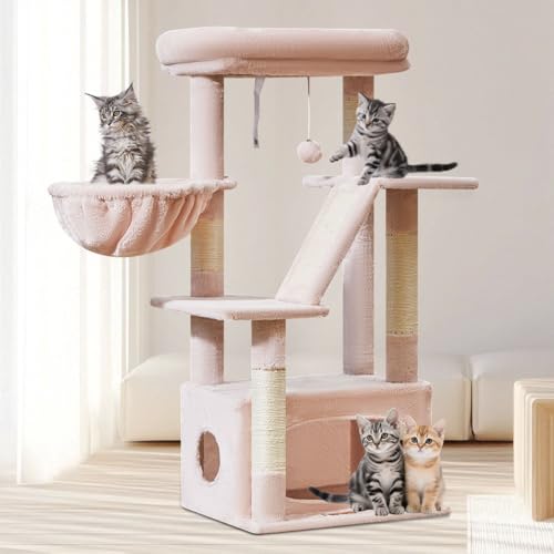 Cat Tree 38.5In Cat Tower for Indoor Cats (Jelly Pink / 38.5 Inches)
