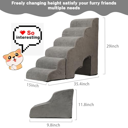 Pet Dog Stairs for Small Dogs for Beds 25 (Grey 28" H)