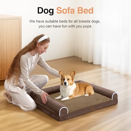 Orthopedic Dog Bed for Medium Dogs (Brown / 30.0"L x 20.0"W x 6.0"Th)