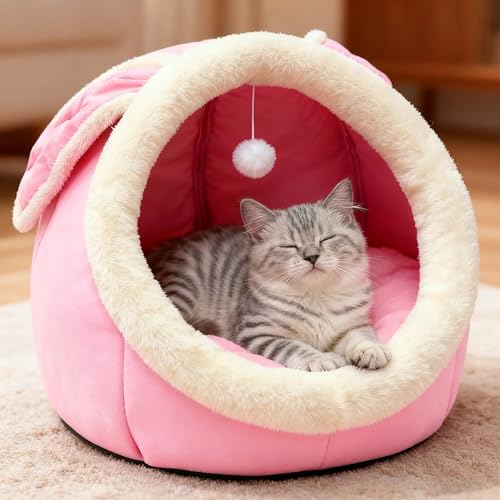 Cat Beds for Indoor Cats (Rabbite Pink / XL)