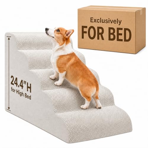 Dog Ramp for Bed (White)