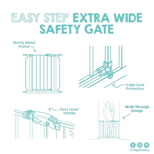 Safety 29" 49" Extra Wide Baby Gate (White / 29-49"W x 30"H)