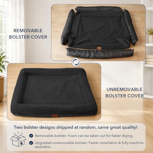 XL Orthopedic Dog Bed Waterproof for Extra Large Size Dogs (Black / 41.0"L x 29.0"W x 7.5"Th)