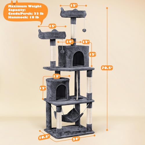 70.5in Cat Tower (70.5in / Dark Gray)