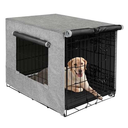 Dog Crate Cover (48.4"L x 30.3"W x 32.3"H / Grey)