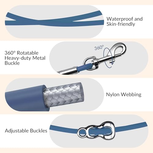 8.2ft Hands Free Dog Leash (Blue)
