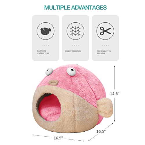 Cat Beds for Indoor Cats (L 16.5'' / pink)