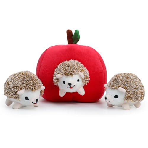 Squeaky Hide and Seek Dog Toys for Small and Medium Dogs (Hedgehog)