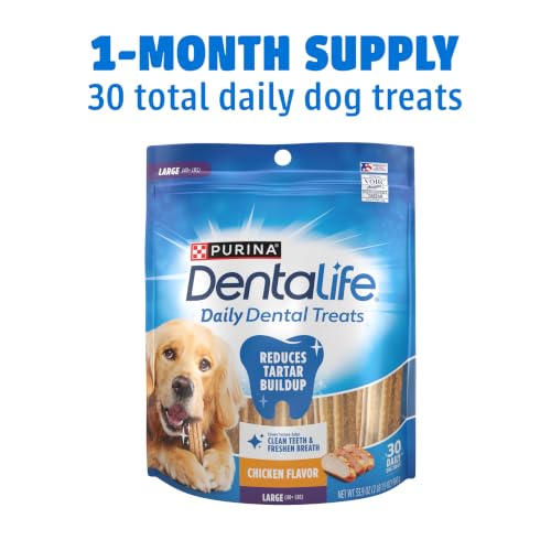Daily Oral Care Dog Treats for Large Dogs (30 Count (Pack of 1))