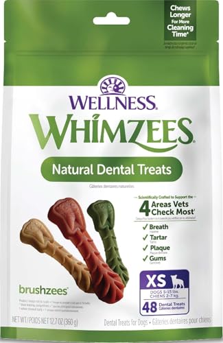 Wellness Brushzees Natural Dog Dental Treat (48 Count (Pack of 1))