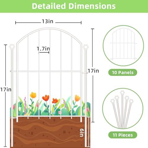 Decorative Garden Fence (White / 17 in(H))