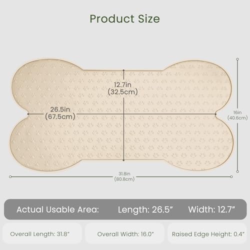 Dog Food Mat Anti (31.8" x 16" / Beige)